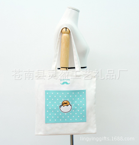 Color Printing Leather & Canvas Shopping Handbag