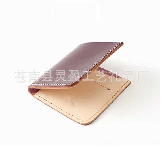 Genuine Cow Leather Men's Folded Short Wallet
