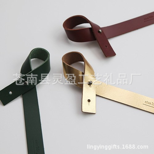 Multi-Colorful Strip Leather Travel Luggage Tag