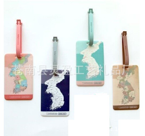 Korean Map Name Tag, Color-Printing PVC travel luggage Tag