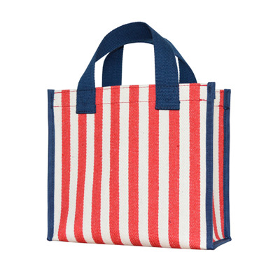 Color Printing Stripy Handle Canvas Bag